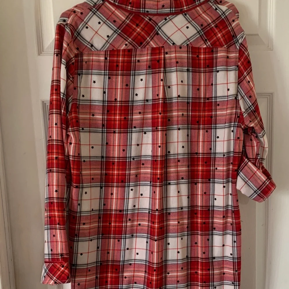 La Vie En Rose Red and White Plaid Nightgown - Picture 8 of 9